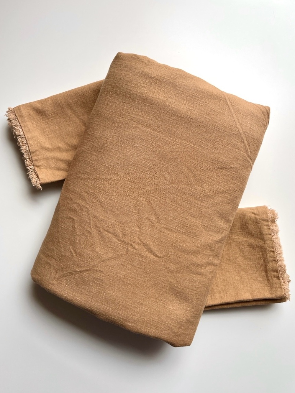 Casaluna Heavyweight Linen Blend Duvet & Sham Set Full/Queen Warm Brown NWOT